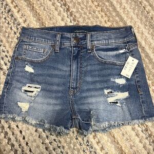 AEROPOSTALE AERO CHEEKY JEAN SHORTS DISTRESSED SIZE 6 NWT